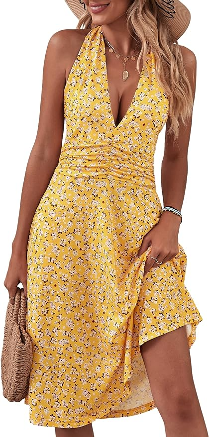 HUHOT Sundress Summer Beach Dresses for Women 2024