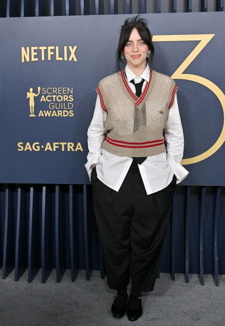 Billie Eilish at the 30th Annual Screen Actors Guild Awards in Los Angeles.