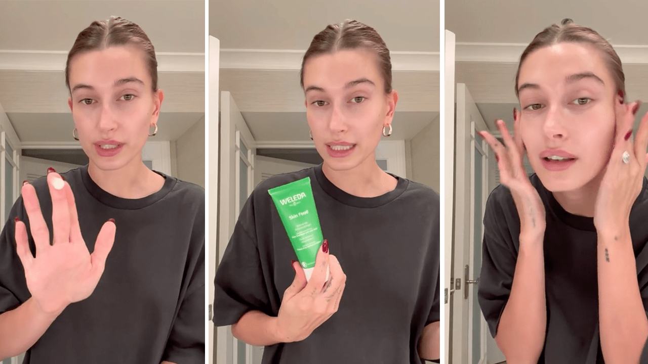 This Hailey Bieber-Used Face Cream Is Under $16 RN & Shoppers Are Comparing It to La Mer - Weleda Skin Food Cream on TikTok