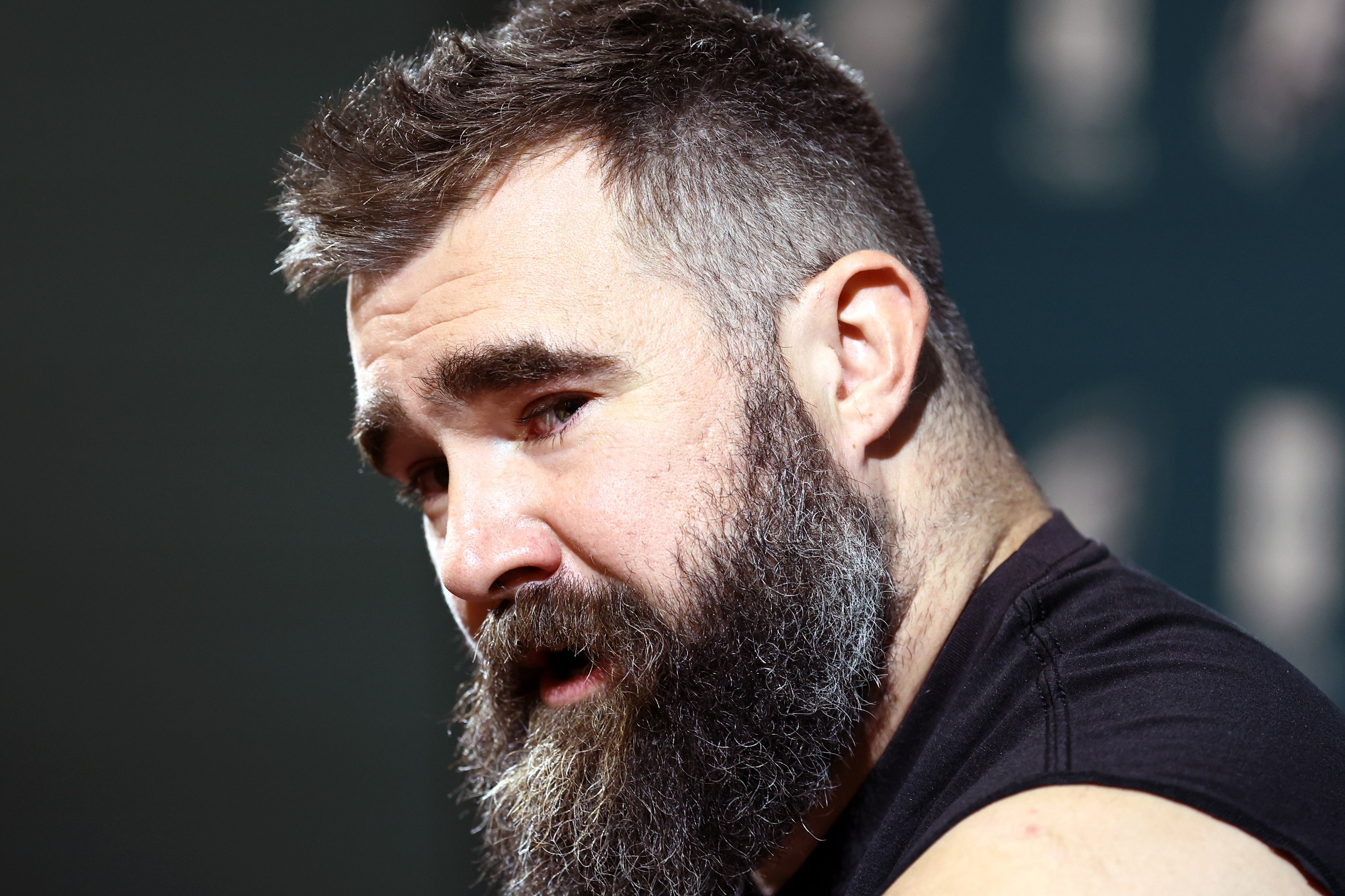 Jason Kelce’s Retirement Speech Was Filled With Emotional Moments—Watch Here. Jason Kelce #62 of the Philadelphia Eagles reacts after announcing his retirement from the NFL at NovaCare Complex on March 04, 2024 in Philadelphia, Pennsylvania.