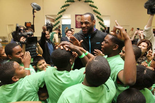GRETNA, LA - FEBRUARY 15: LeBron James, Sprite and the LeBron James Family Foundation unveiled a legacy project, including a refurbished gymnasium, at the Boys and Girls Club of Southeast Louisiana-Westbank Unit on Saturday, February 15, 2014 in Gretna, Louisiana.