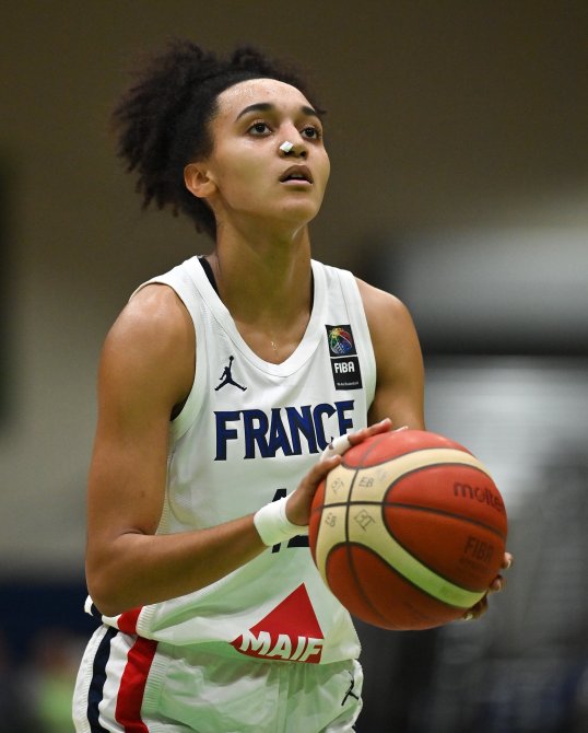 Dublin , Ireland - 12 November 2023; Leila Lacan of France during the FIBA Women's EuroBasket Championship qualifier match between Ireland and France at the National Basketball Arena in Tallaght, Dublin.