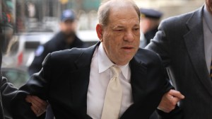 NEW YORK, NEW YORK - JANUARY 23: Harvey Weinstein arrives at a Manhattan court house for the second day of his trial on January 23, 2020 in New York City. Weinstein, a movie producer whose alleged sexual misconduct helped spark the #MeToo movement, pleaded not-guilty on five counts of rape and sexual assault against two unnamed women and faces a possible life sentence in prison.