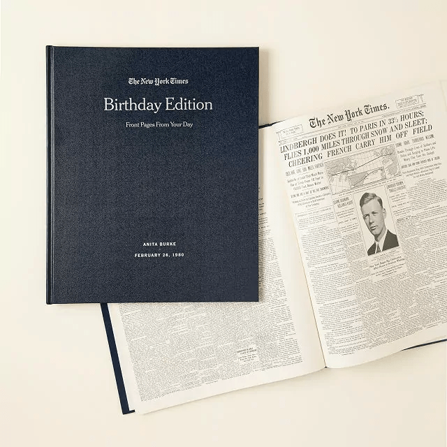 Uncommon Goods New York Times Custom Birthday Book