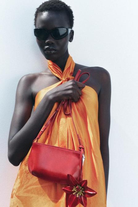 Flower Trim Crossbody Bag