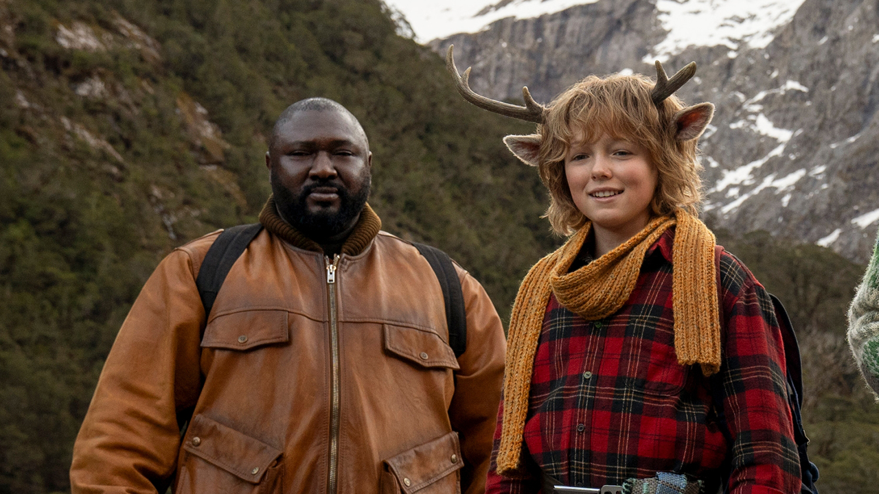 Sweet Tooth. (L to R) Nonso Anozie as Jepperd, Christian Convery as Gus, Naledi Murray as Wendy, Stefania LaVie Owen as Becky in episode 301 of Sweet Tooth.
