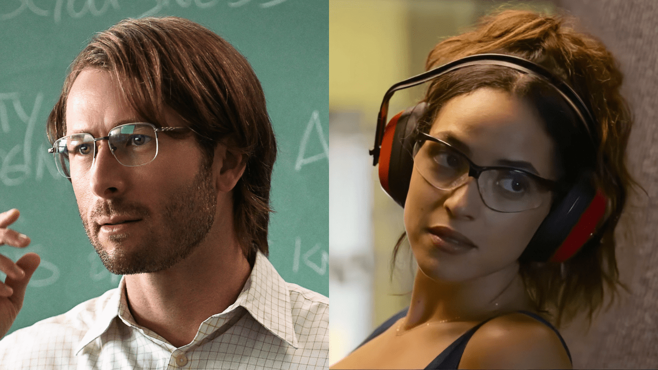 Glen Powell as Gary Johnson, Adria Arjona as Madison in Netflix's Hit Man movie