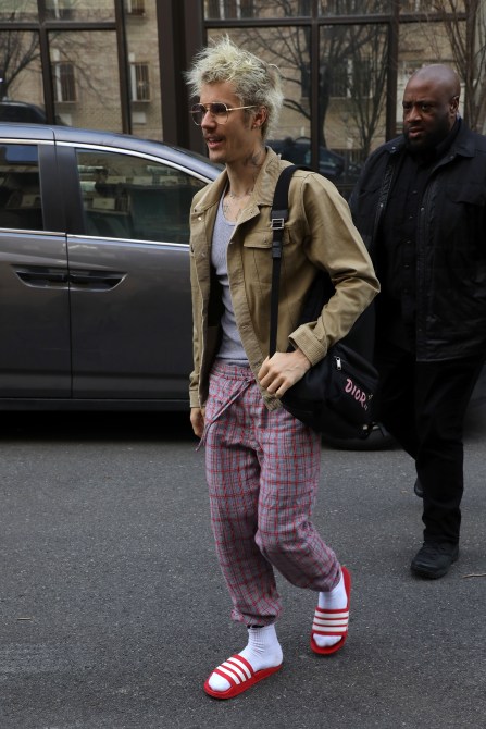 Justin Bieber is seen  on February 08, 2020 in New York City.