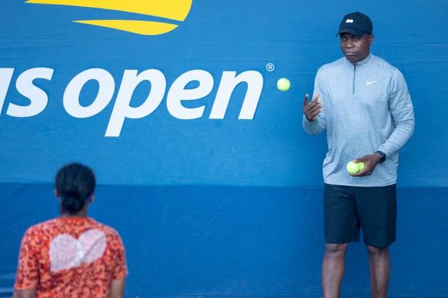 Leonard Francois, father and coach of Naomi Osaka of Japan during a practice session in preparation for the US Open Tennis Championship 2022 at the USTA National Tennis Centre on August 27th 2022 in Flushing, Queens, New York City. 