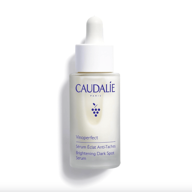 Caudalie Vinoperfect Brightening Dark Spot Serum in a clear bottle.