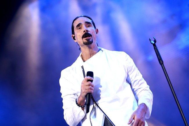 LOS ANGELES, CA - JUNE 02:  (EDITORIAL USE ONLY. NO COMMERCIAL USE) Kevin Richardson of music group the Backstreet Boys performs onstage during the 2018 iHeartRadio Wango Tango by AT&T at Banc of California Stadium on June 2, 2018 in Los Angeles, California.