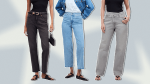 Three models wearing Madewell jeans.