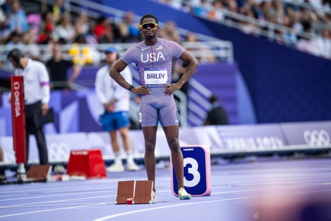 Christopher Bailey of Team United States looks on during the Men's 400m Round 1 on day nine of the Olympic Games Paris 2024 at Stade de France on August 4, 2024 in Paris, France.