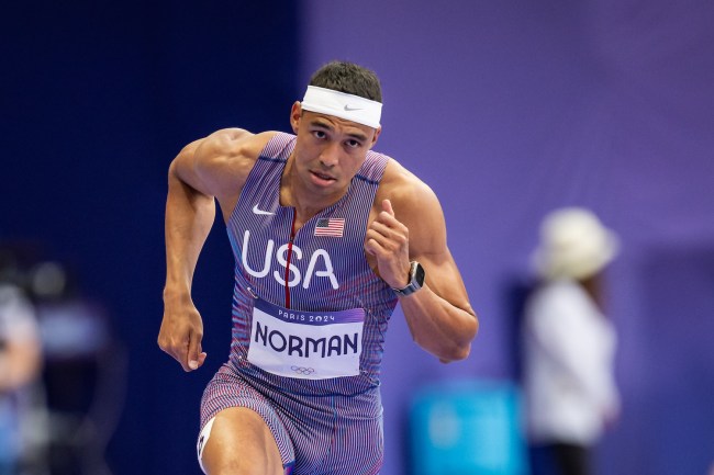 Michael Norman of Team United States competes during the Men's 400m Round 1 on day nine of the Olympic Games Paris 2024 at Stade de France on August 4, 2024 in Paris, France.