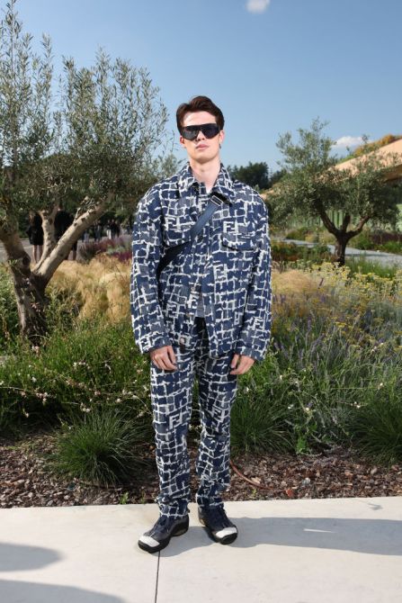 Nicholas Galitzine, blue, Fendi, Milan Fashion Week