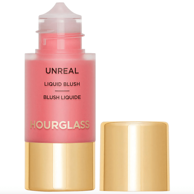 Hourglass Unreal Liquid Blush in a clear bottle.