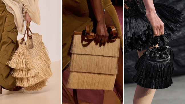 straw handbags on the spring/summer 2025 runways