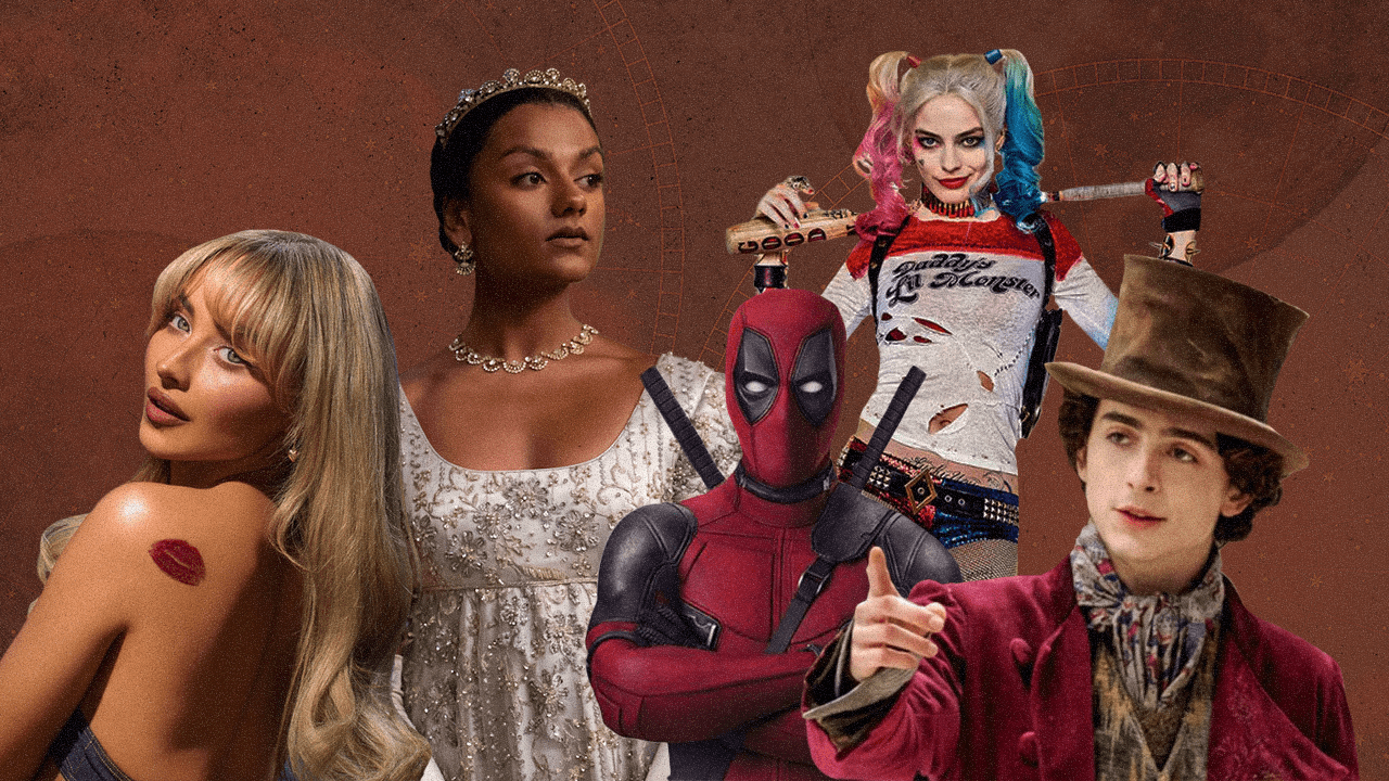 Sabrina Carpenter, Kate Sharma, Harley Quinn, Willy Wonka, and Deadpool