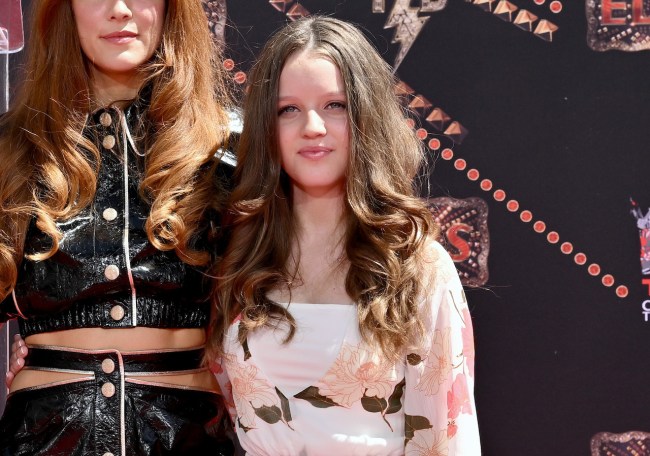 Harper Vivienne Ann Lockwood, Lisa Marie Presley, Priscilla Presley, Riley Keough, and Finley Aaron Love Lockwood attend the Handprint Ceremony honoring Three Generations of Presley's at TCL Chinese Theatre on June 21, 2022 in Hollywood, California.