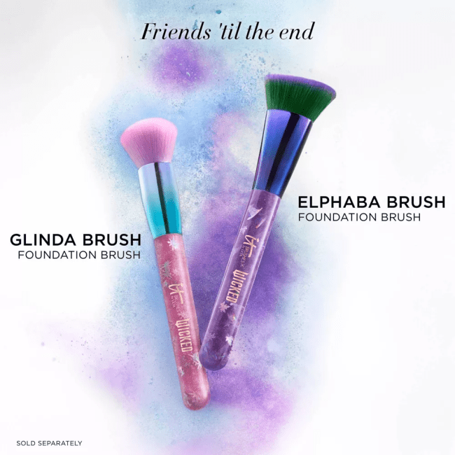 Two It Cosmetics x Wicked makeup brushes (Glinda and Elphaba)