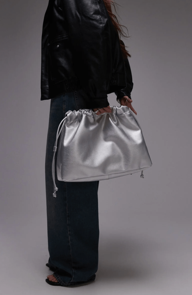 Topshop Gabi Leather Clutch Bag