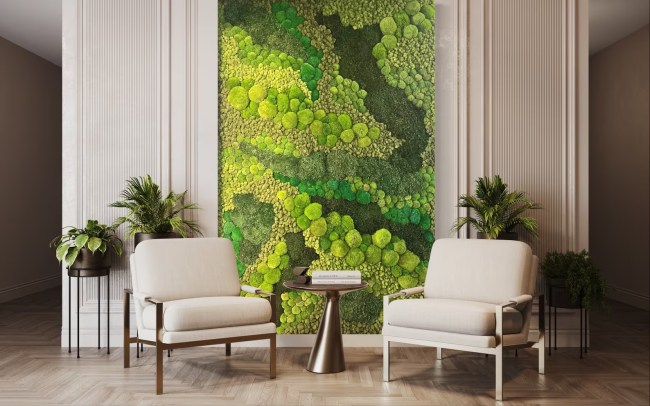 A living space with biophilic art