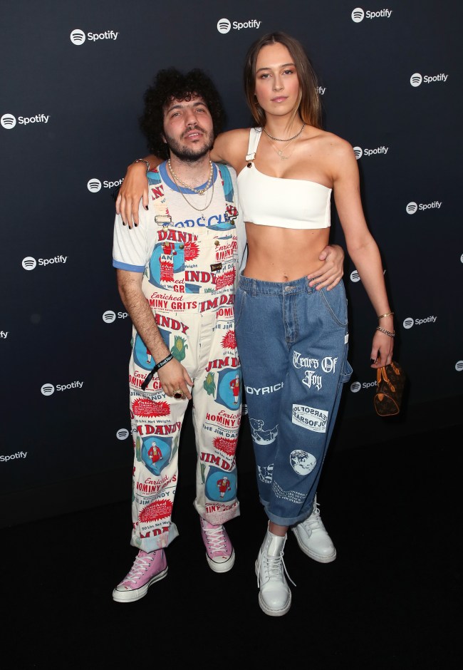 LOS ANGELES, CALIFORNIA - JANUARY 23: Benny Blanco and Elsie Hewitt attend the Spotify Best New Artist 2020 Party at The Lot Studios on January 23, 2020 in Los Angeles, California.