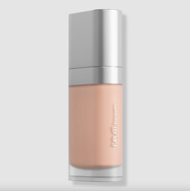 R.e.m. beauty Sweetener Foundation in a clear bottle.