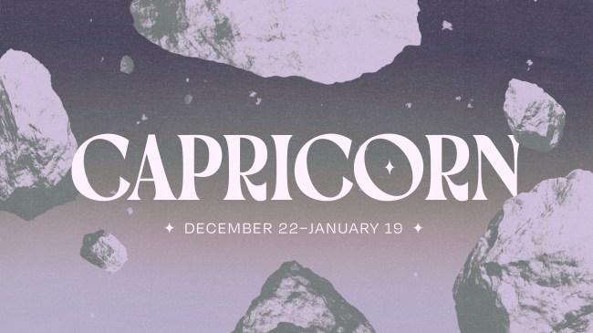 The word 'Capricorn' floating over outer space