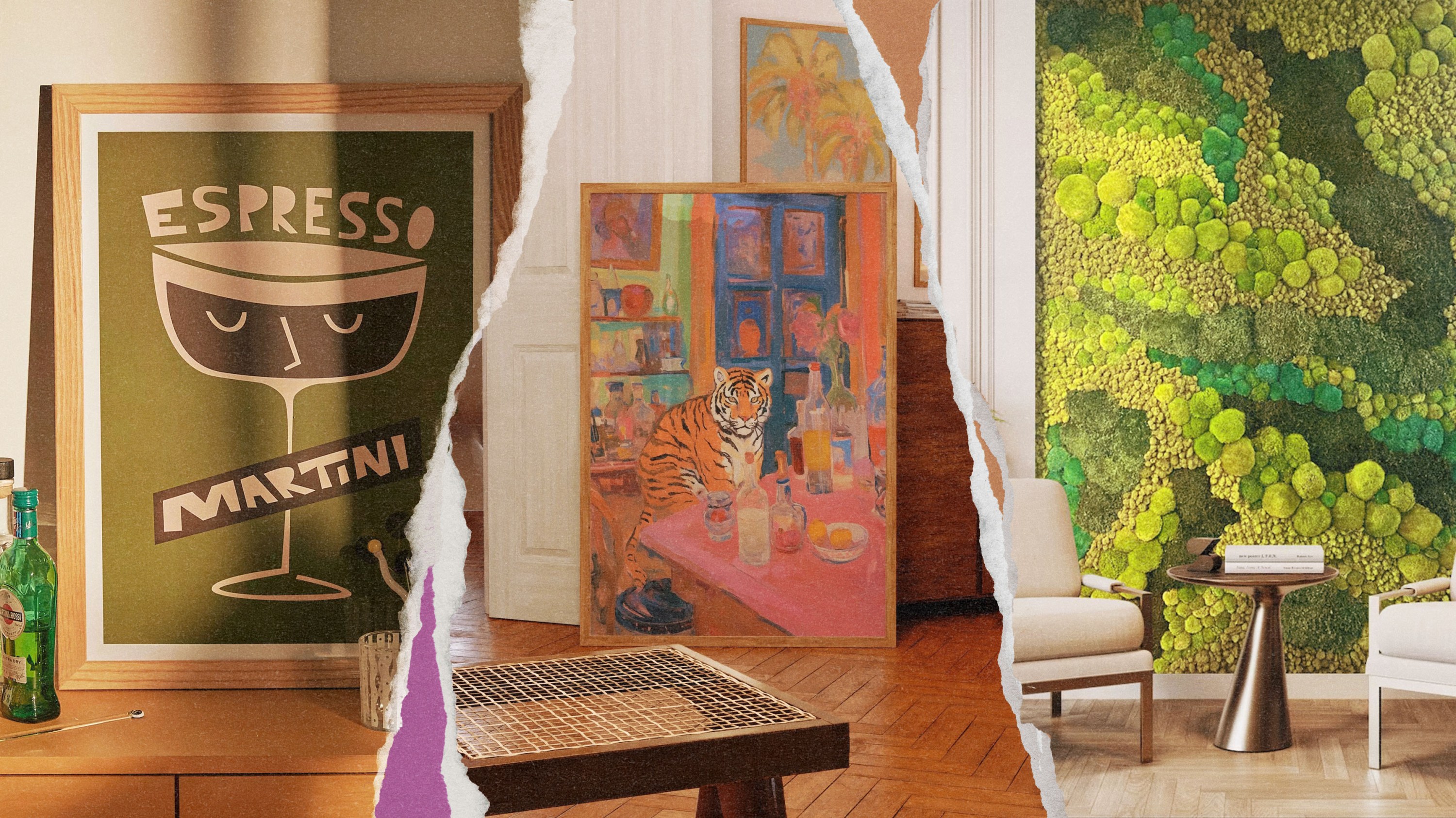 A collage of various art.