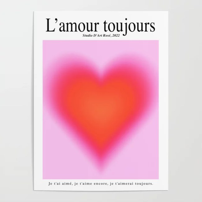 Love Always: Gradient Red Heart Poster