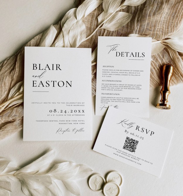 Minimalist Wedding Invitation Bundle