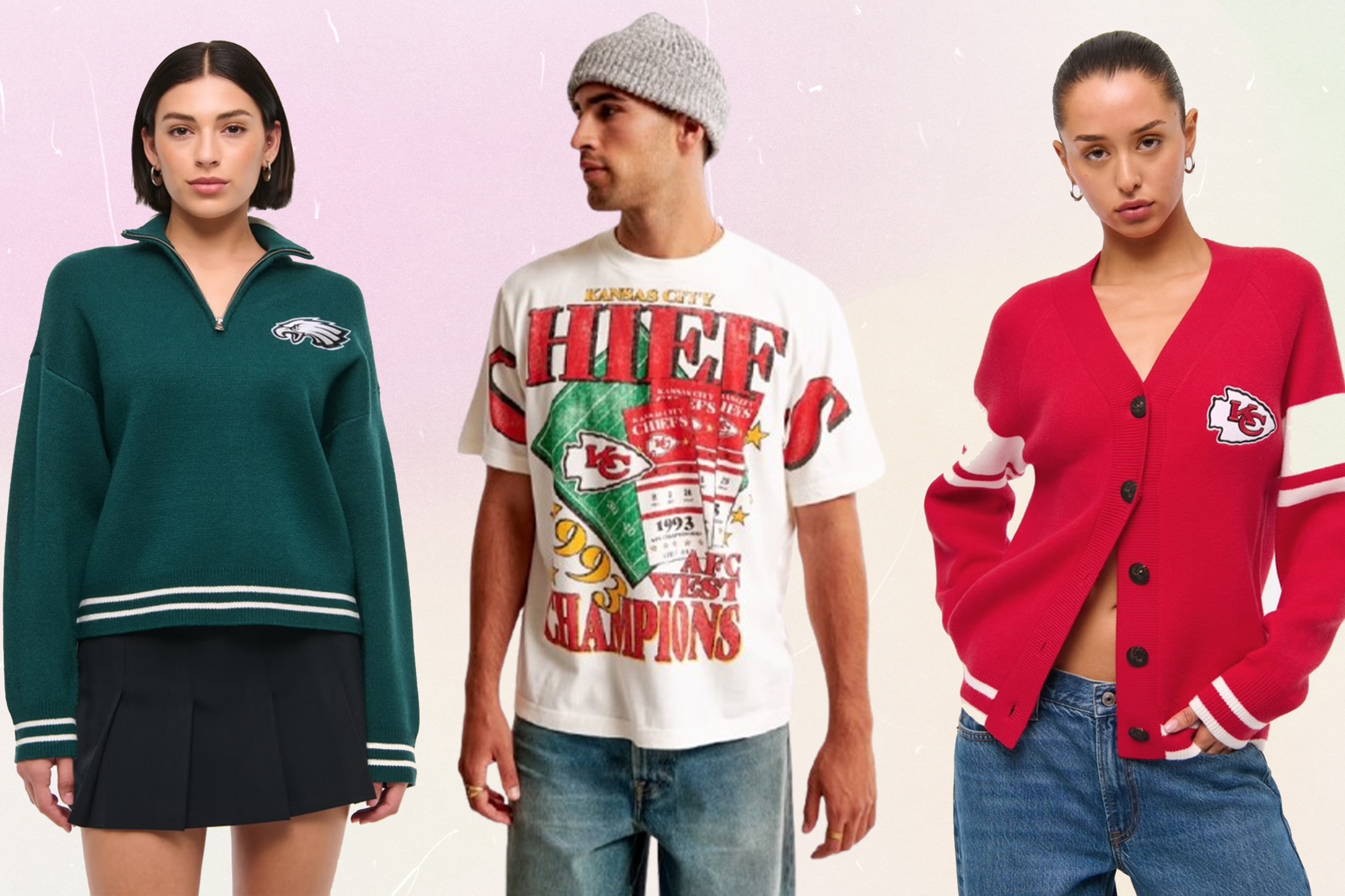 Abercrombie's NFL Collection Has Eagles & Chiefs-Inspired Merch On Sale
