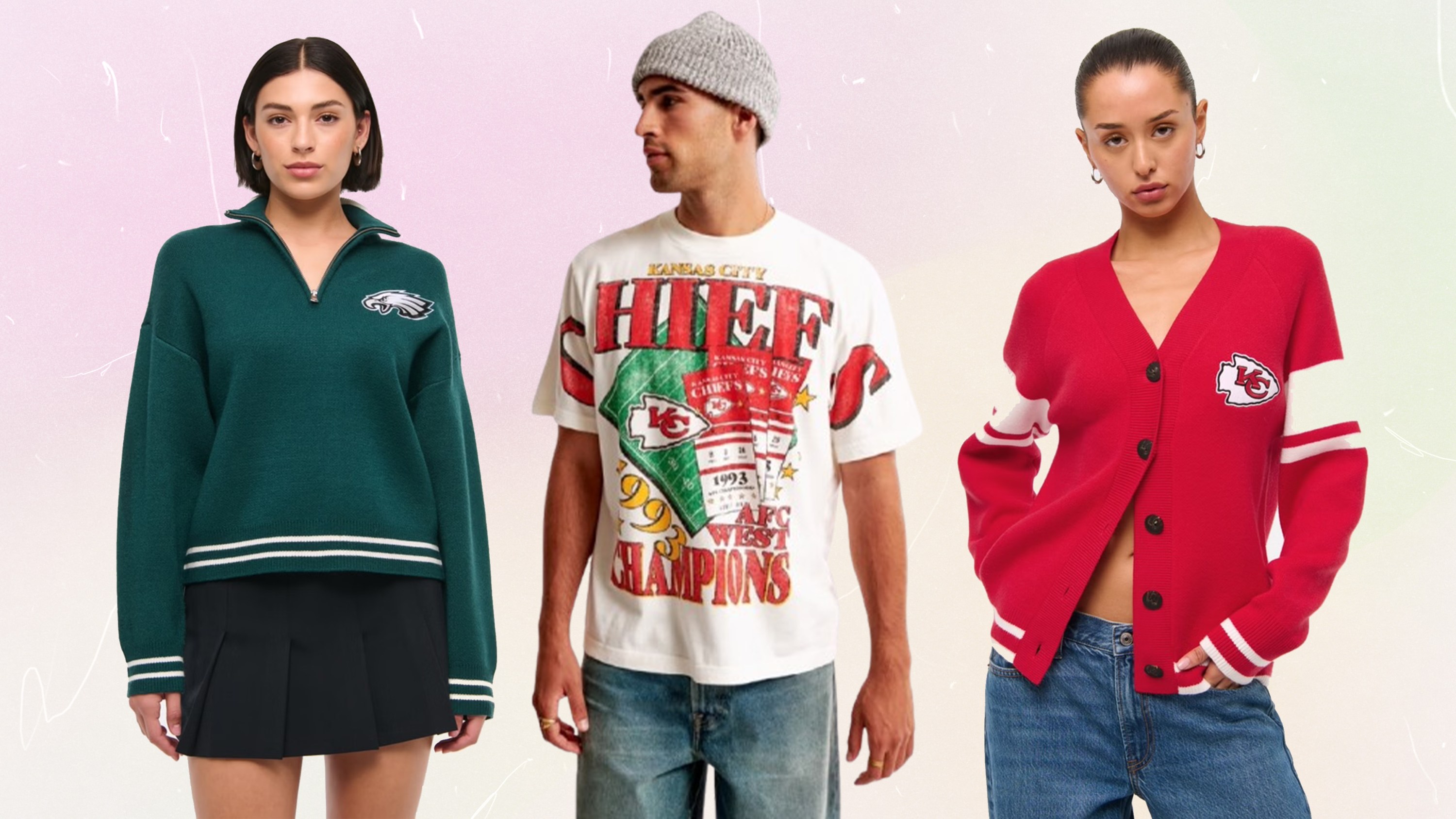 Abercrombie's NFL Collection Has Eagles & Chiefs-Inspired Merch On Sale