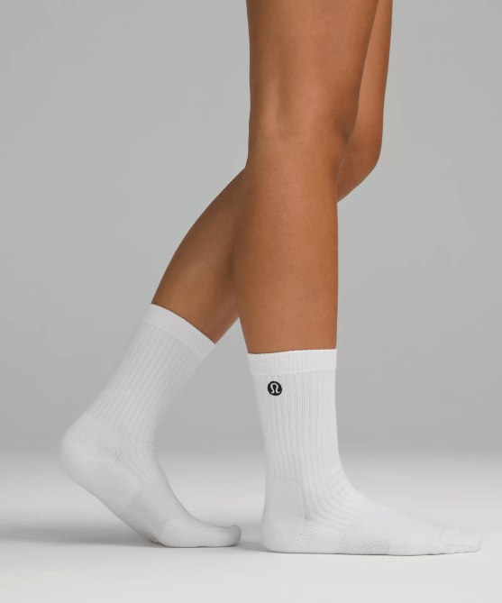Lululemon Women's Daily Stride Ribbed Comfort Crew Socks 3-Pack in white