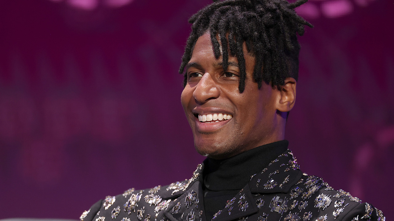 Jon Batiste at the Super Bowl LIX Pregame + Apple Music Halftime Show Press Conference on February 06, 2025 in New Orleans, Louisiana.