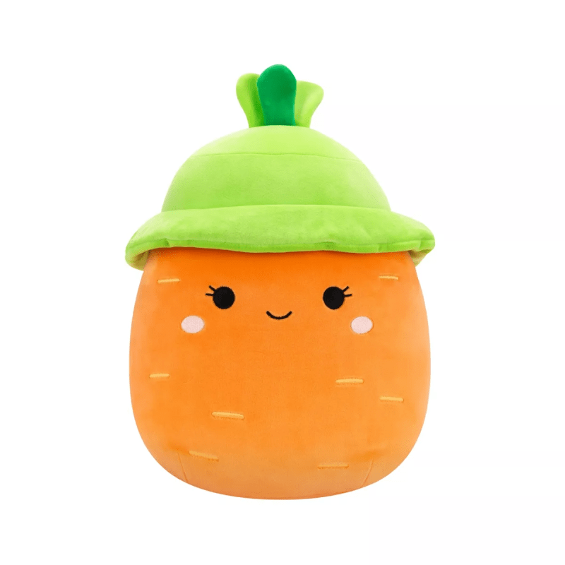 Squishmallows Medium Plush (12" Squishmallows) (Caroleena - Orange Carrot with Green Bucket Hat)