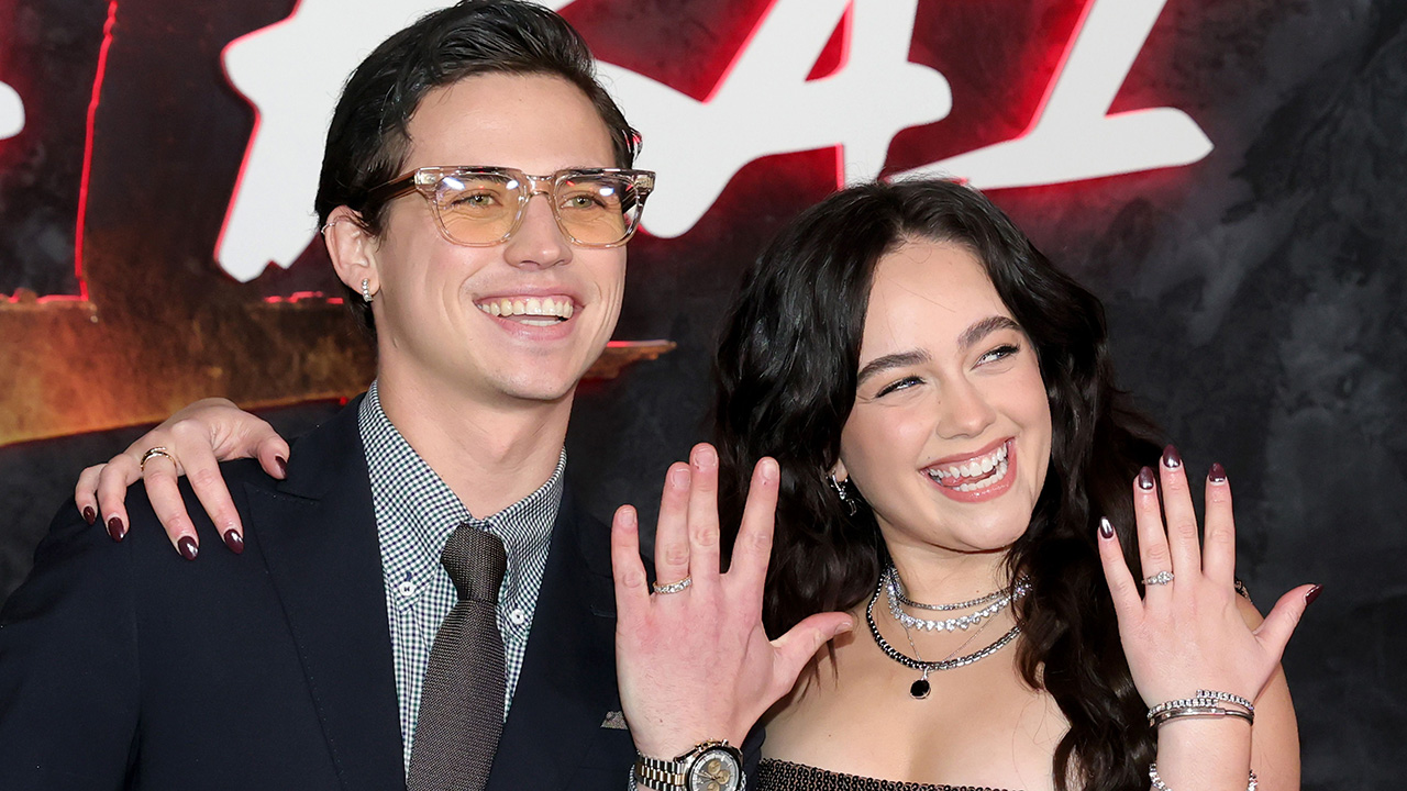 Tanner Buchanan and Mary Mouser attend Netflix's "Cobra Kai" Series Finale Premiere Event at The Egyptian Theatre Hollywood on February 12, 2025 in Los Angeles, California.