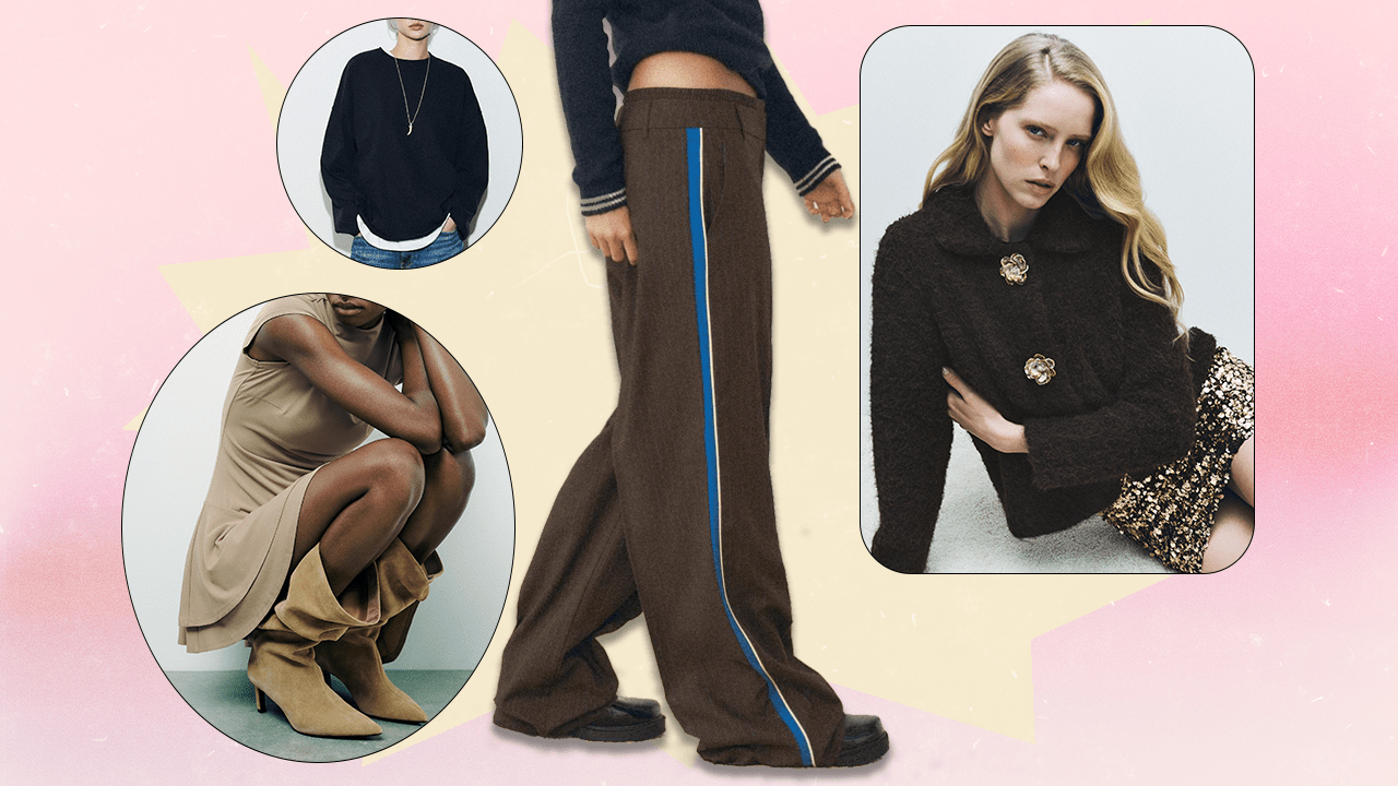 Four models wearing Zara clothing and shoes