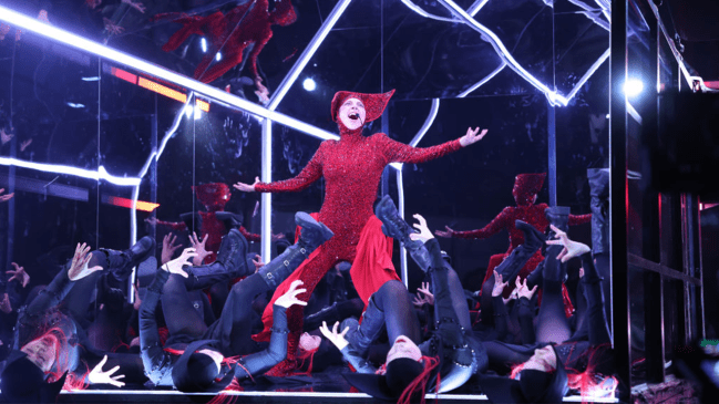 SATURDAY NIGHT LIVE -- Episode 1878 -- Pictured: Host and musical guest Lady Gaga performs "Abracadabra" on Saturday, March 8, 2025.