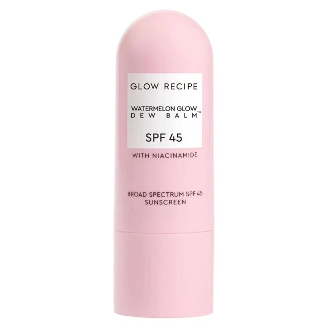 Glow Recipe Watermelon Glow Sunscreen Stick in a pink stick.