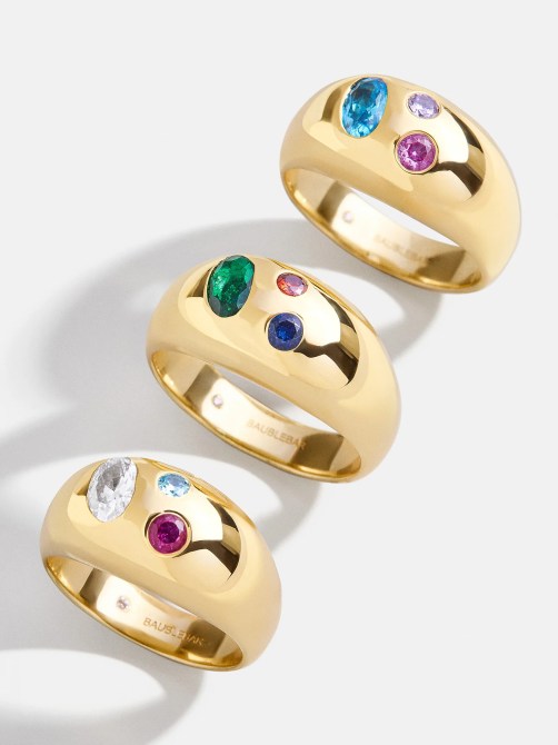 BaubleBar 18K Gold Custom Birthstone Ring