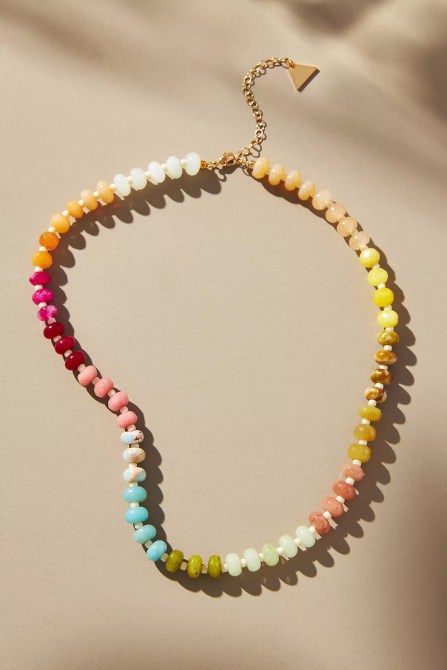 Anthropologie Rainbow Stone Necklace