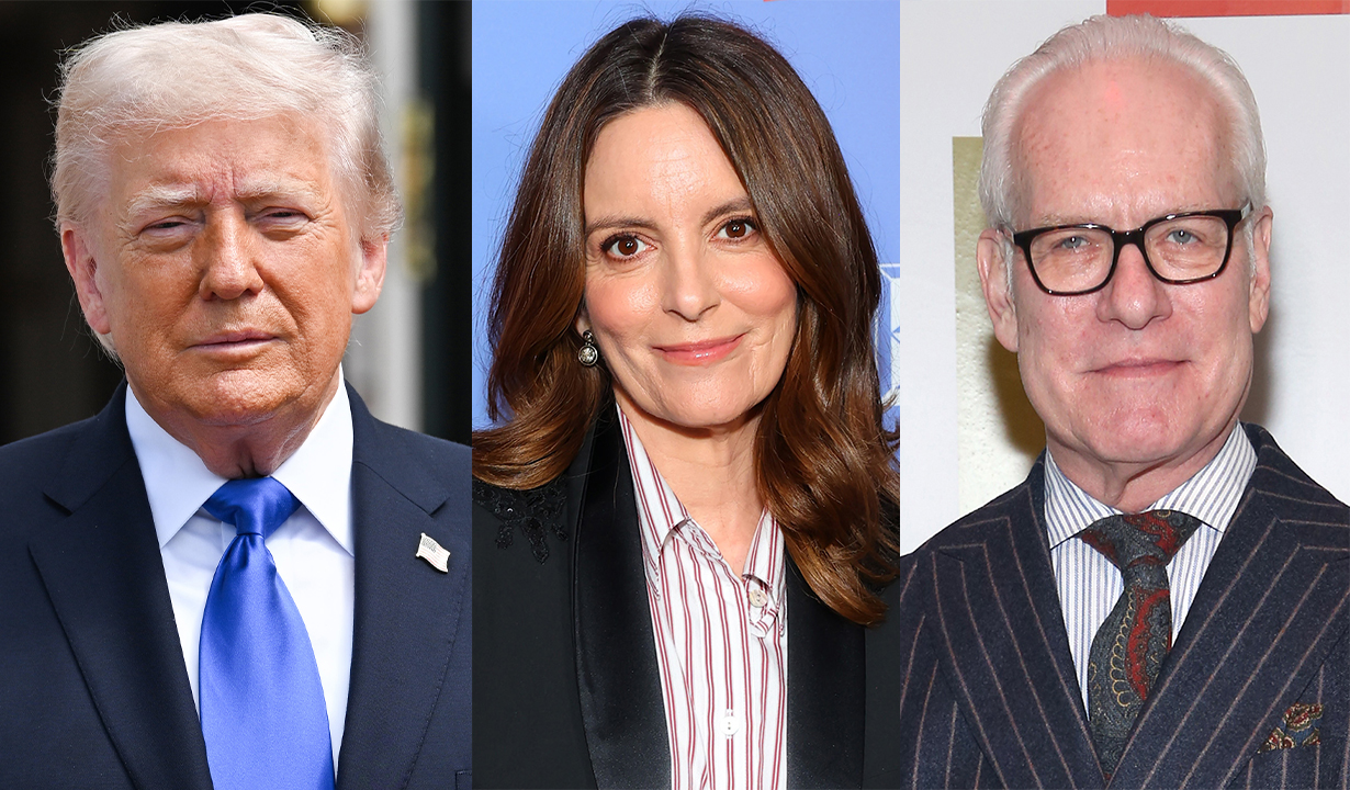 Donald Trump on April 30, 2026 in Washington, D.C.; Tina Fey attends Netflix's 'The Four Seasons' ATAS Special Screening Event at Aero Theatre on May 19, 2025 in Santa Monica; Tim Gunn attends Opening Reception for Exhibitionism: 50 Years of the Museum at FIT on February 07, 2019 in New York City.