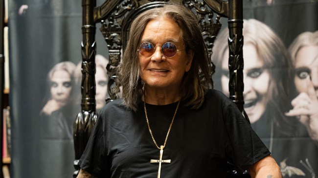 LONG BEACH, CALIFORNIA - SEPTEMBER 10: Musician Ozzy Osbourne signs copies of his album "Patient Number 9" at Fingerprints Music on September 10, 2022 in Long Beach, California.