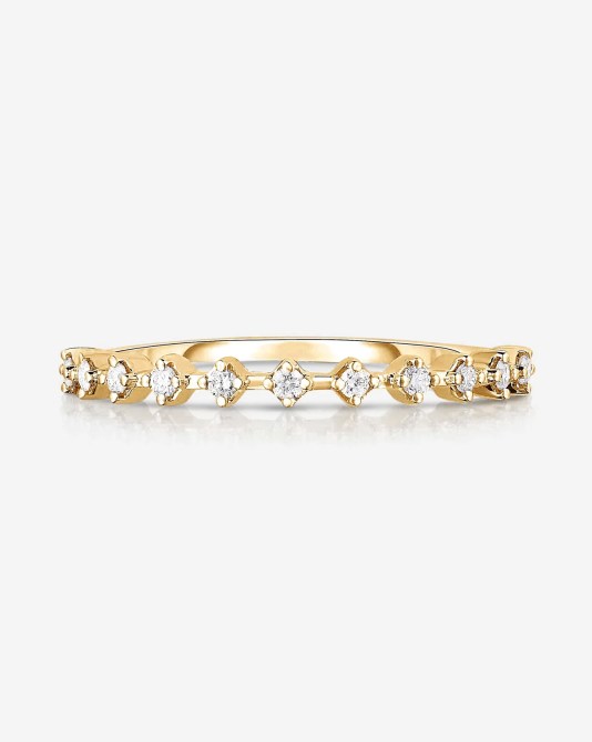 Diamond Station Stackable Ring