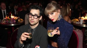 Jack Antonoff and Taylor Swift attend the 65th GRAMMY Awards at Crypto.com Arena on February 05, 2023 in Los Angeles, California.