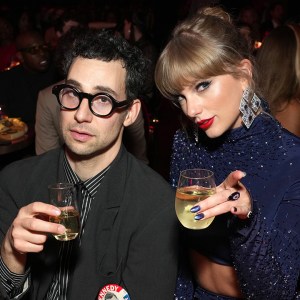 Jack Antonoff and Taylor Swift attend the 65th GRAMMY Awards at Crypto.com Arena on February 05, 2023 in Los Angeles, California.