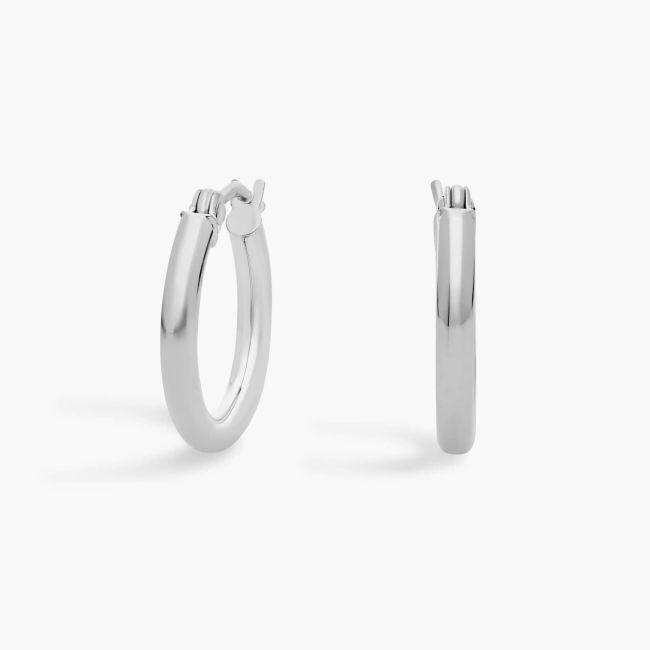 Blue Nile Small Hoop Earrings in 14k White Gold