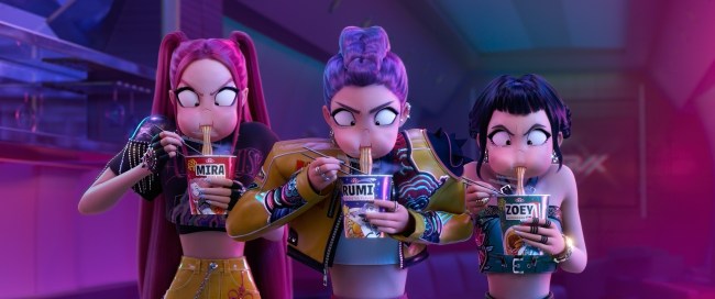 KPOP DEMON HUNTERS - When they aren't selling out stadiums, Kpop superstars Rumi, Mira and Zoey use their secret identities as badass demon hunters to protect their fans from an ever-present supernatural threat. Together, they must face their biggest enemy yet – an irresistible rival boy band of demons in disguise. ©2025 Netflix